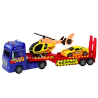 Samoloty i helikoptery - DUZY ZESTAW RATOWNICZY HELIKOPTER SAMOCHÓD ŚWIATŁA DŹWIĘKI - miniaturka - grafika 1