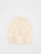 Czapki dla dzieci - Reserved - Bawełniana czapka - złamana biel - miniaturka - grafika 1