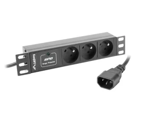 Lanberg Lanberg listwa zasilająca Rack PDU 10 1U 16A 3x 230v Shucko 2m czarna (PDU-03F-0200-BK) - Listwy zasilające - miniaturka - grafika 1
