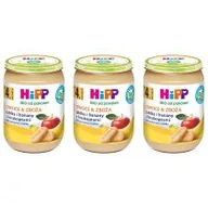 Desery dla dzieci - Hipp Owoce & Zboża Jabłka i banany z biszkoptami po 4. miesiącu zestaw 3 x 190 g Bio - miniaturka - grafika 1