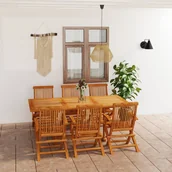 Meble ogrodowe - 7-cz. zestaw mebli ogrodowych, lite drewno tekowe - miniaturka - grafika 1