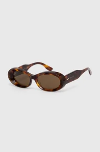 Gucci okulary przeciwsłoneczne damskie kolor brązowy - Okulary przeciwsłoneczne - miniaturka - grafika 1