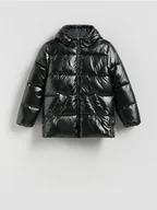 Kurtki i płaszcze dla dziewczynek - Reserved - Pikowana kurtka z połyskiem - ciemnoszary - miniaturka - grafika 1