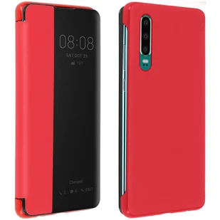 Etui z klapką Smart view do Huawei P30 - czerwone - Etui i futerały do telefonów - miniaturka - grafika 1