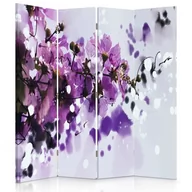 Parawany - Parawan dwustronny FEEBY, Malowane Kwiaty Beżowy 145x170 - miniaturka - grafika 1