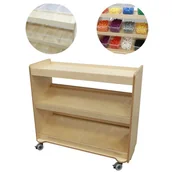 Meble do szkół i przedszkoli - Drewniany Regał Na Kółkach Z Półkami - miniaturka - grafika 1