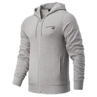 Bluzy sportowe męskie - Bluza New Balance MJ03907AG - szara - miniaturka - grafika 1