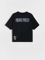 Koszulki dla chłopców - Reserved - T-shirt oversize One Piece - czarny - miniaturka - grafika 1
