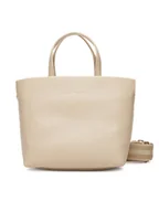 Torebki damskie - Tommy Hilfiger Torebka Th Logotape Mini Tote AW0AW17694 Beżowy - miniaturka - grafika 1