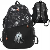 Plecaki szkolne i tornistry - Plecak Szkolny Młodzieżowy Czarny Astronauta - miniaturka - grafika 1