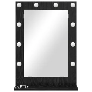 vidaXL Lustro toaletowe Czarny Dąb Drewno 70 x 50 x 18 cm - Lustra - miniaturka - grafika 1