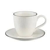 Filiżanki - Filiżanka porcelanowa 220 ml ze spodkiem BONITA BLACK - miniaturka - grafika 1