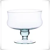 Miski i półmiski - Salaterka szklana na nóżce P-1 H-15,5 cm D-18 cm / szkło ekologiczne - miniaturka - grafika 1