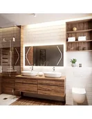 Lustra - Lustro łazienkowe prostokątne z podświetleniem - SOFIA LED, Lustro prostokątne : 80x120 - miniaturka - grafika 1