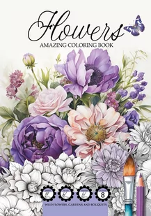 Kolorowanka A4 Flowers Kwiaty - Kolorowanki, wyklejanki - miniaturka - grafika 1