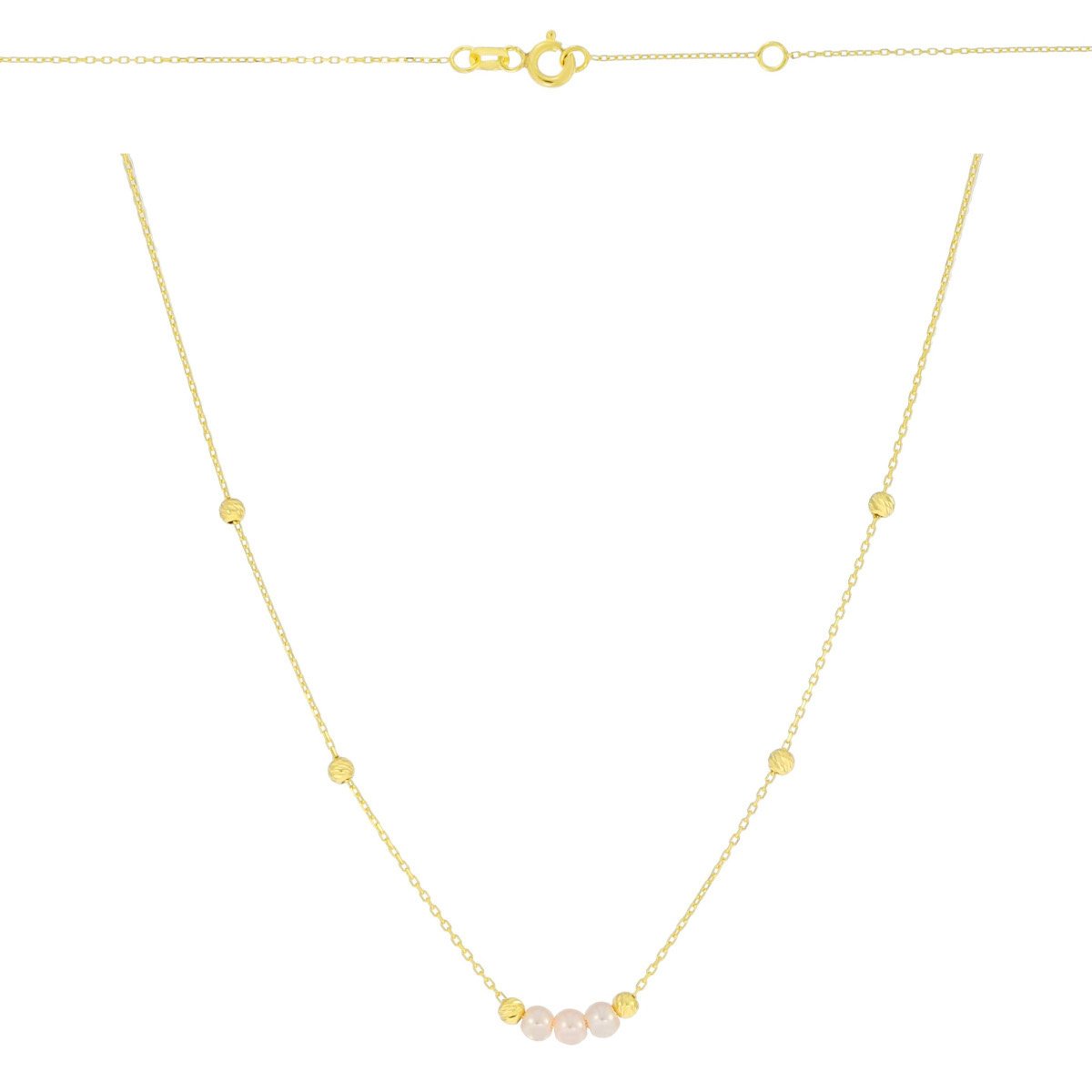 Złoty naszyjnik celebrytka kulki pr. 333