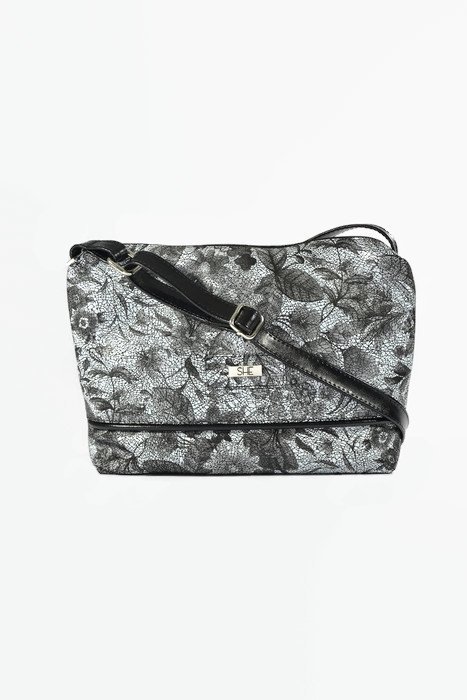 Torebka skórzana listonoszka w kwiaty