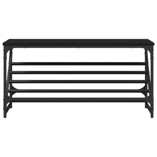 Stojak na buty, czarny, 90x30x45 cm, materiał drewnopochodny Lumarko! - Szafki na buty - miniaturka - grafika 5