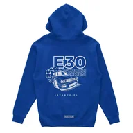 Odzież do sportów motorowych - Bluza z kapturem BMW E30 Wchodzi bokiem niebieska-L - miniaturka - grafika 1