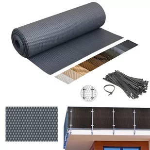 Osłona Balkonowa dwustronna Mata technorattan na wymiar - Markizy - miniaturka - grafika 1