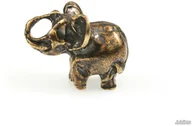 Figurki dekoracyjne - FIGURKA SŁONIK PĘKATY BĄBEL kolor stare złoto zwierzęta zawieszki symbole indyjskie małe feng shui (aj932) - miniaturka - grafika 1
