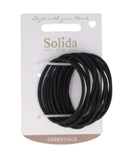 Solida Haargummi schwarz, 5 cm, 12 Stk. Gumka do włosów 12 szt. - Ozdoby do włosów - miniaturka - grafika 1