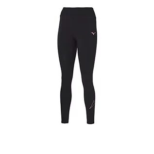 Legginsy - Mizuno Damskie legginsy RB treningowe, czarne/magenta mgiełka, L - grafika 1