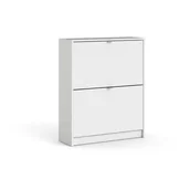 Szafki na buty - Biała szafka na buty z 2 uchylnymi przegrodami Tvilum Shoes, gł. 24 cm - miniaturka - grafika 1