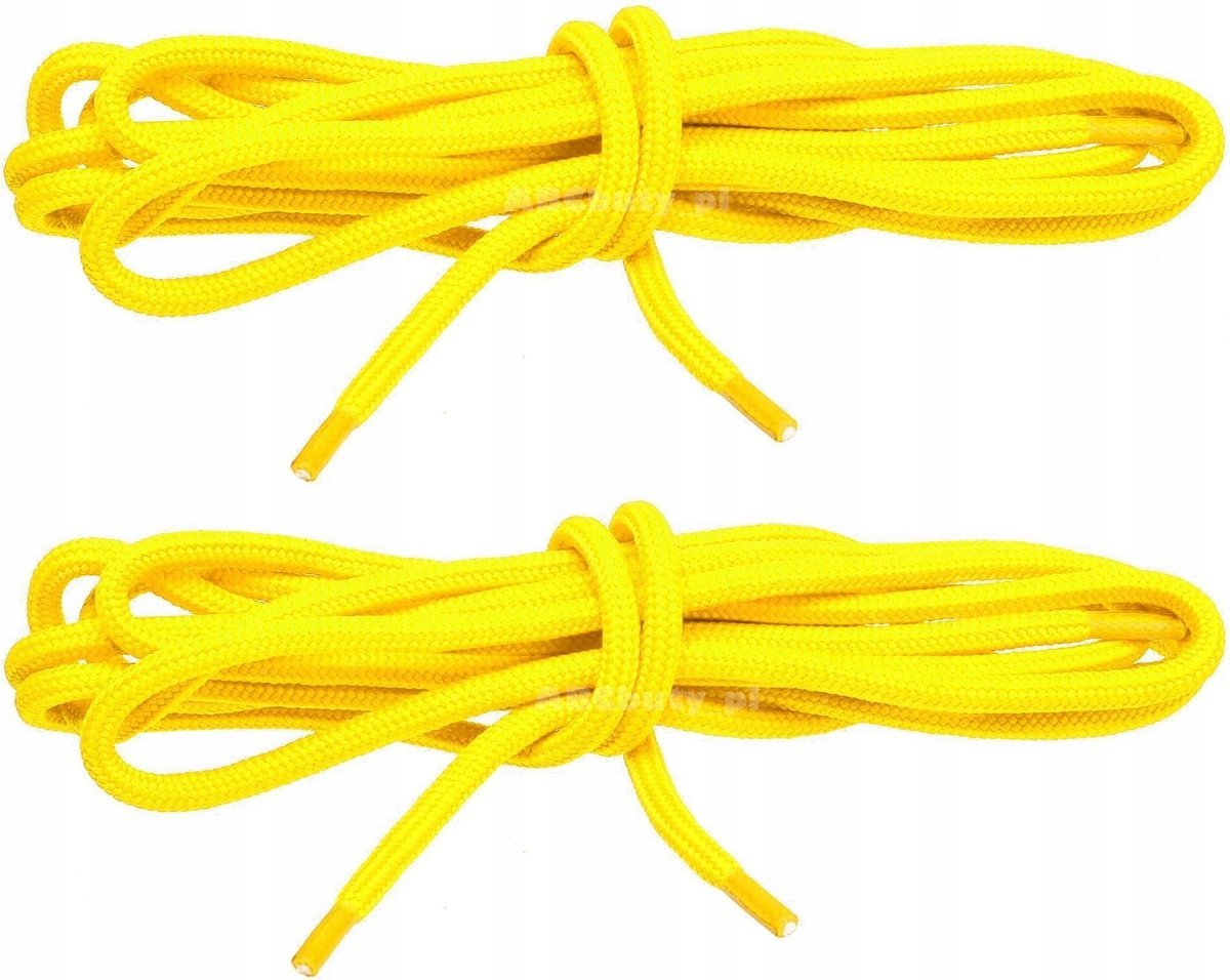 ELASTYCZNE Sznurówki ŻÓŁTE JASKRAWE Sznurowadła 150 cm SPORT Okrągłe G12-56
