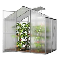 Szklarnie ogrodowe - GFP szklarnia ECO 2 rama aluminiowa 192x131 cm - płytami poliwęglanowymi o grubości 8 mm - miniaturka - grafika 1