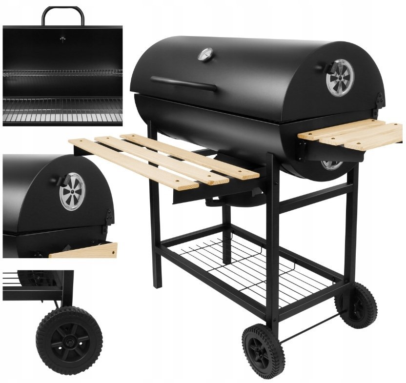 Home Life Grill Z Pokrywą Ogrodowy Węglowy Duży Mark Adler Roast 8.0 Na Kółkach