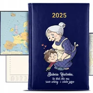Kalendarze - KALENDARZ 2025 Książkowy Granat Planer Dla BABCI Złote Serce IMIĘ KREATOR - miniaturka - grafika 1