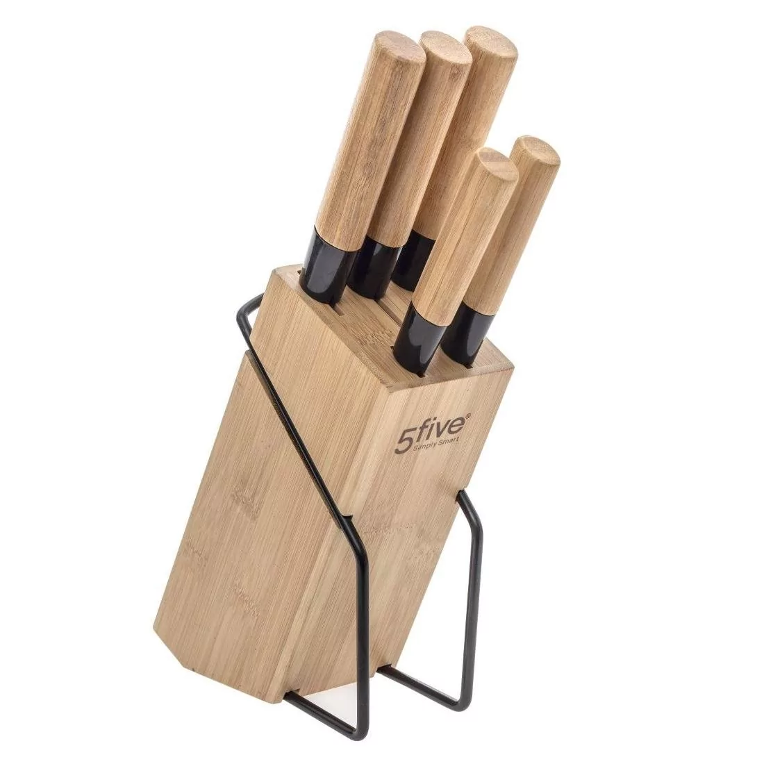 5five Simply Smart Zestaw noży kuchennych na stojaku z bambusa 5 noży 151357