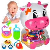 Gryzaki dla dzieci - Grzechotki Gryzaki Zestaw Pudełko Skarbonka Krówka U305B - miniaturka - grafika 1