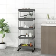 Wózki kuchenne - Wózek kuchenny 5 półek Szary 42x29x128 cm Żelazo i ABS - miniaturka - grafika 1