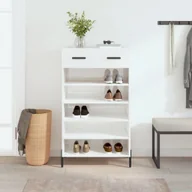 Szafki na buty - vidaXL Szafka na buty biały wysoki połysk 60x35x105 cm materiał drewnopochodny - Szafka na buty - Szafki na buty - Przechowywanie butów - Organizer na buty - miniaturka - grafika 1