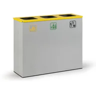 Kosze biurowe - B2B Partner Wewnętrzny kosz do segregacji śmieci, 3x 37 l, szary 177237 - miniaturka - grafika 1