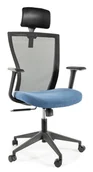Fotele i krzesła biurowe - Fotel Obrotowy Q-328H Czarny / Niebieski - miniaturka - grafika 1