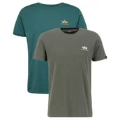 Odzież taktyczna i umundurowanie - Koszulki Alpha Industries Small Logo Basic 2 Pack 258500 769 - Dark Olive/Force Green - miniaturka - grafika 1