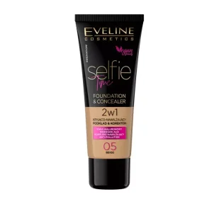 Eveline Selfie Time Foundation & Concealer 05 Beige 30ml - Podkłady do twarzy - miniaturka - grafika 2