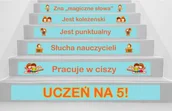 Pomoce naukowe - Naklejki na schody: Uczeń na 5 - miniaturka - grafika 1