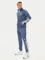 Dresy męskie - adidas Dres 3-Stripes JX5529 Niebieski Regular Fit - miniaturka - grafika 1