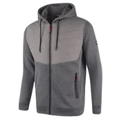 Bluzy męskie - Lee Cooper Workwear LCJKT126 męska bluza z kapturem z zamkiem błyskawicznym na całej długości, termiczna pikowana bluza z kapturem, kurtka, szary marl, L - miniaturka - grafika 1