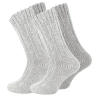 Skarpetki męskie - Skarpety męskie z wełną Grube Ciepłe 2 pary 43/46 szare o grubym splocie - miniaturka - grafika 1