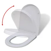 Deski sedesowe - vidaXL vidaXL Biała kwadratowa deska klozetowa z cichym zamykaniem - miniaturka - grafika 1