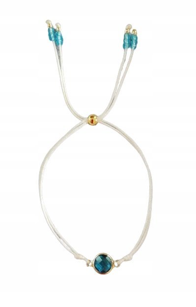 Biała Regulowana Bransoletka Koralik Stal Stoper