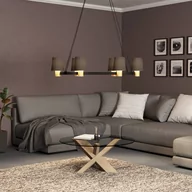 Lampy sufitowe - Żyrandol Edale, 6x klosz cappuccino, owalny - miniaturka - grafika 1