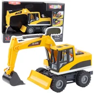 Samochody i pojazdy dla dzieci - KOPARKA SPYCHACZ KOPARKO-SPYCHARKA RUCHOMA ŁYŻKA KABINA ŚWIATŁA DŹWIĘKI - miniaturka - grafika 1