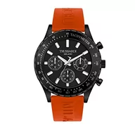 Paski - Trussardi zegarek analogowy kwarcowy mężczyzna z silikonowym paskiem 8033288914792, Pomarańczowy, Taglia unica, pasek - miniaturka - grafika 1