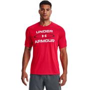 Koszulki sportowe męskie - Męska koszulka treningowa Under Armour UA Tech 2.0 WM Graphic SS - czerwona - UNDER ARMOUR - miniaturka - grafika 1